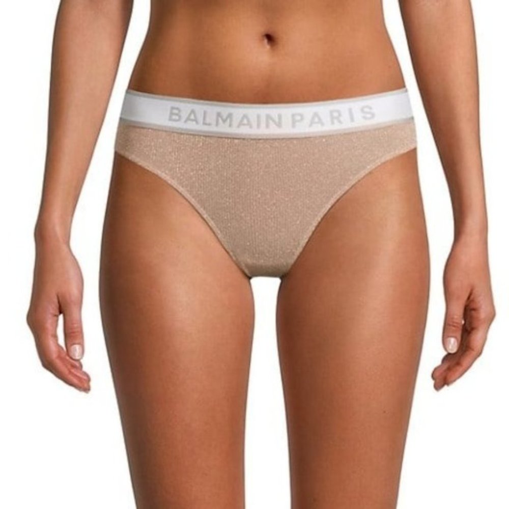 Balmain Logo Band Brazilian Panties Sz 36 / US 4 - Picture 1 of 6